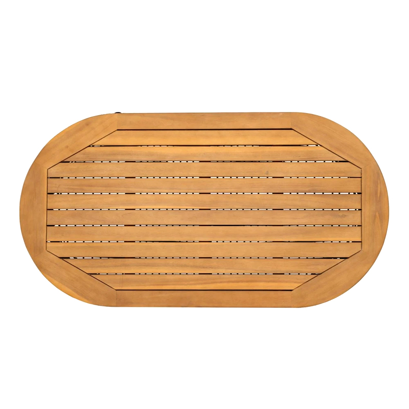 MARK Set Σαλόνι Κήπου 4 τεμαχίων Acacia Φυσικό, Rope Wicker Μαύρο, Μαξιλάρια Μπεζ 2 Πολυθρόνες+Καναπές+Τραπεζάκι