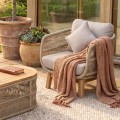 MARK Set Σαλόνι Κήπου 4τεμ, Acacia Φυσικό, Μαξιλάρια Μπεζ Rope Wicker Μπεζ 2 Πολυθρόνες+Καναπές+Τραπεζάκι