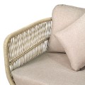 MARK Set Σαλόνι Κήπου 4τεμ, Acacia Φυσικό, Μαξιλάρια Μπεζ Rope Wicker Μπεζ 2 Πολυθρόνες+Καναπές+Τραπεζάκι