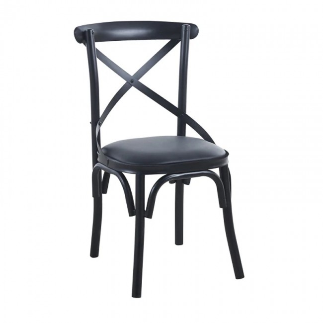 MARLIN Chair Metal Black Paint/Black Pu