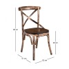 MARLIN Wood Dark Oak Chair/Metal Black Gold