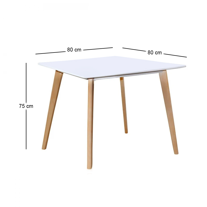 MARTIN Table 80x80cm White