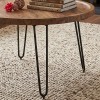 MATRI Coffee Table d.76x45 Acacia Natural Finish (Black Paint)