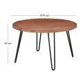 MATRI-W Coffee Table d.76x45 Acacia Natural Finish (Black Paint)