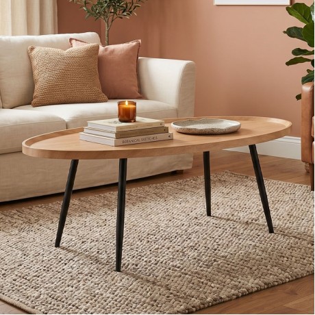MATRIX Coffee Table 120x60x46cm Natural/Metal Black