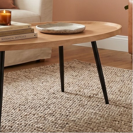 MATRIX Coffee Table 120x60x46cm Natural/Metal Black