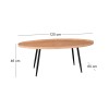 MATRIX Coffee Table 120x60x46cm Natural/Metal Black