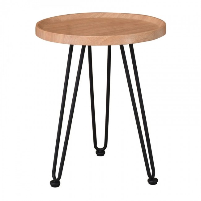 MATRIX Coffee Table D.45x55cm Natural/Metal Black