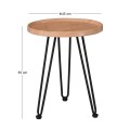 MATRIX Coffee Table D.45x55cm Natural/Metal Black