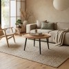 MATRIX Coffee Table D.70x52cm Natural/Metal Black