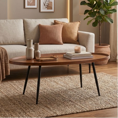 MATRIX Coffee Table 120x60x46cm Walnut/Metal Black