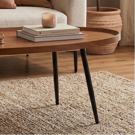 MATRIX Coffee Table 120x60x46cm Walnut/Metal Black