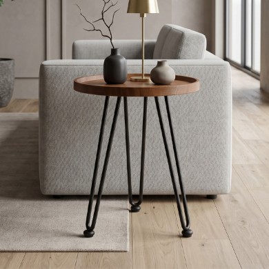 MATRIX Coffee Table D.45x55cm Walnut/Metal Black