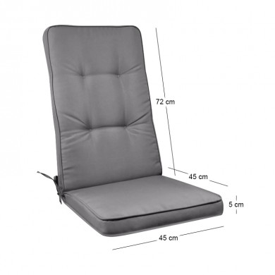GORD High Cushion Grey 117(45+72)x45/5 cm