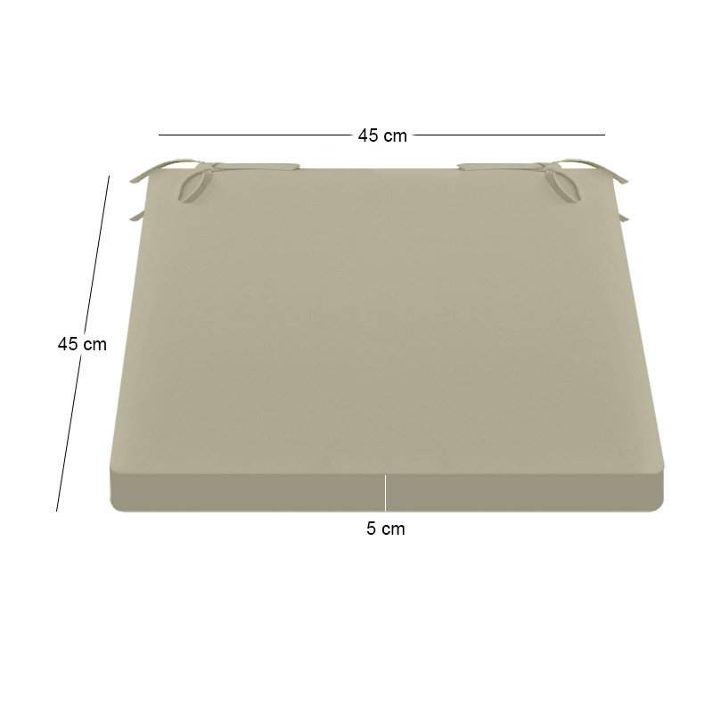 Μαξιλάρι Seat από ύφασμα σε χρώμα μπεζ 45x45x5εκ