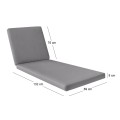 VERANO Cushion 208x69/8 Grey Water Repellent Velcro