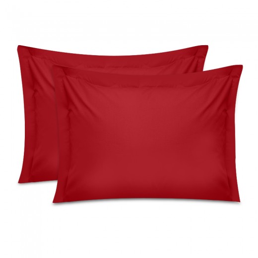 Μαξιλαροθήκες ύπνου Tonne Cotton Box Σετ 2 τμχ χρώμα κόκκινο 50x80+5εκ.