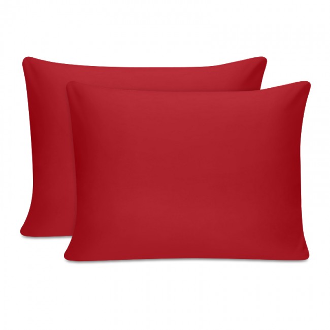 Μαξιλαροθήκες ύπνου Tonne Cotton Box Σετ 2 τμχ χρώμα κόκκινο 50x80εκ.