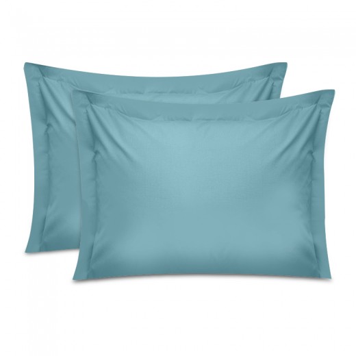 Μαξιλαροθήκες ύπνου Tonne Cotton Box Σετ 2 τμχ χρώμα μέντα 50x70+5εκ.