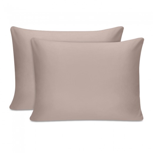 Μαξιλαροθήκες ύπνου Tonne Cotton Box Σετ 2 τμχ χρώμα μπεζ 50x70εκ.