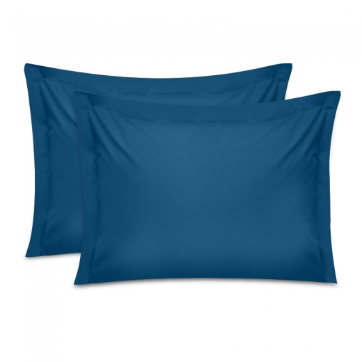 Μαξιλαροθήκες ύπνου Tonne Cotton Box Σετ 2 τμχ χρώμα πετρόλ 50x70+5εκ.