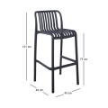 MODA Stackable Bar Stool-Pro PP-UV Anthracite