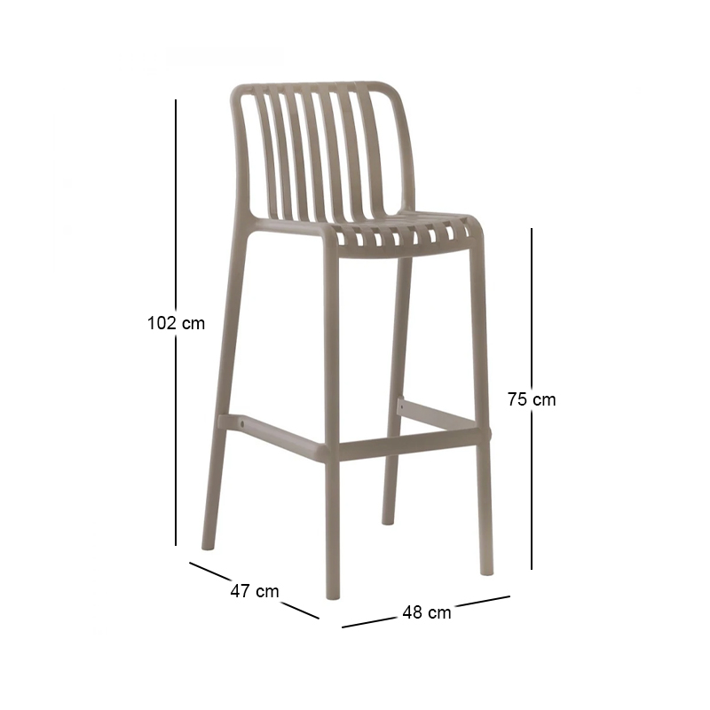MODA Stackable Bar Stool PP-UV Mocha