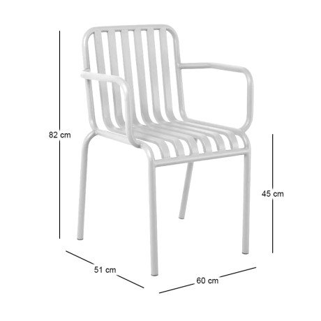MODIAL Armchair Metal White