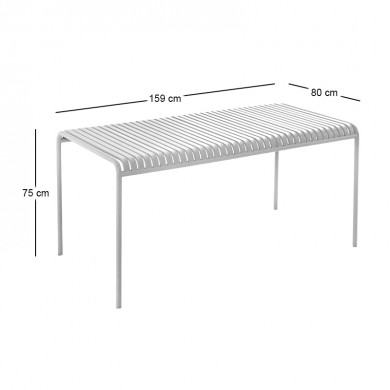 MODIAL Τραπέζι Μέταλλο Βαφή Άσπρο 159x80x75cm