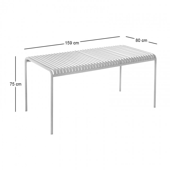 MODIAL Τραπέζι Μέταλλο Βαφή Άσπρο 159x80x75cm
