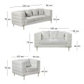MORRIS Set Σαλόνι - Καθιστικό 3θέσιος + 2θέσιος + Πολυθρόνα Ύφασμα Teddy Άσπρο Set: 3Seater+2Seater+1Seater