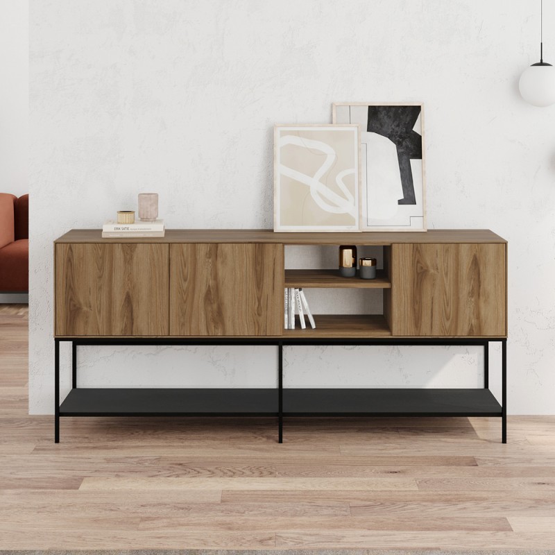 Amira Megapap melamine concole in walnut Ud - black wood 180x40x80cm.