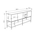 Amira Megapap melamine concole in walnut Ud - black wood 180x40x80cm.