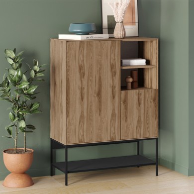 Amira Megapap melamine concole in walnut Ud - black wood 90x40x125cm.