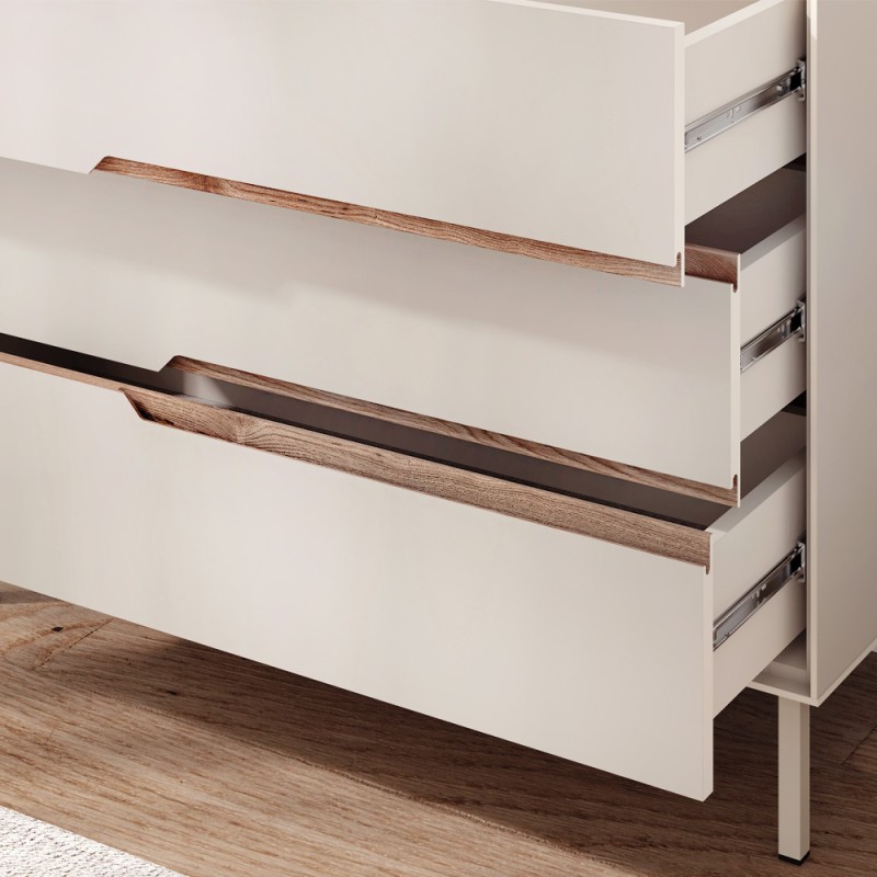 Arch Megapap melamine concole in sandstone color 150x40x78.4cm.
