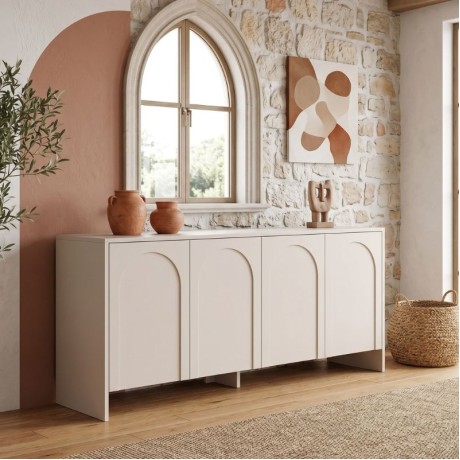 Μπουφές Aurelia Megapap χρώμα κρεμ 180x45x80εκ.