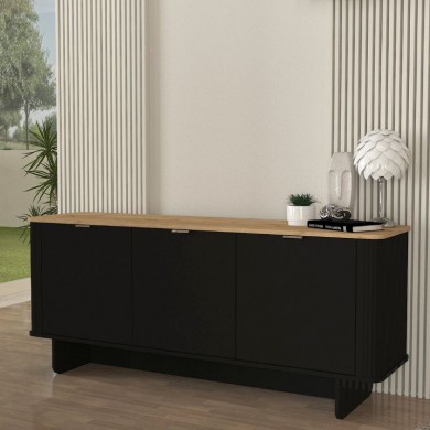 Bohema Megapap melamine console in black - sepet oak color 180x47x76.6cm.