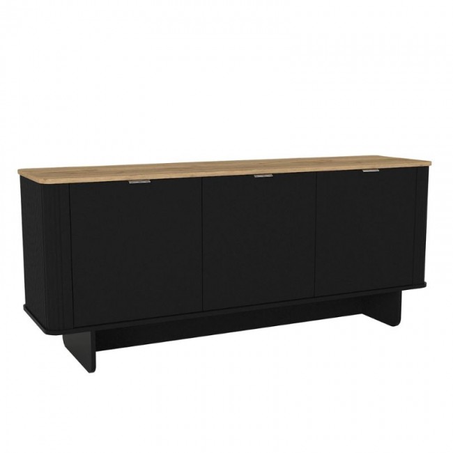 Μπουφές Bohema Megapap χρώμα μαύρο - sepet oak 180x47x76,6εκ.