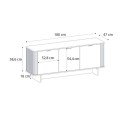 Μπουφές Bohema Megapap χρώμα μαύρο - sepet oak 180x47x76,6εκ.
