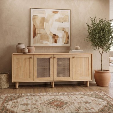 Μπουφές Bohemian Megapap χρώμα φυσικό οξιάς 180x40x75εκ.