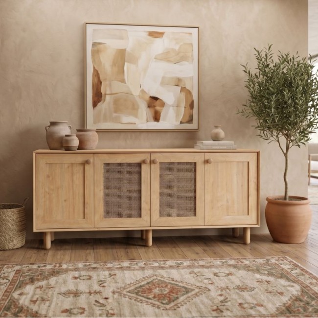 Μπουφές Bohemian Megapap χρώμα φυσικό οξιάς 180x40x75εκ.