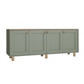 Μπουφές Bohemian Megapap χρώμα πράσινο - φυσικό οξιάς 180x40x75εκ.