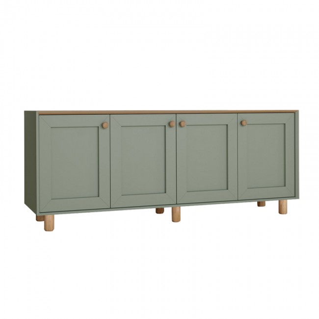 Μπουφές Bohemian Megapap χρώμα πράσινο - φυσικό οξιάς 180x40x75εκ.