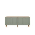 Μπουφές Bohemian Megapap χρώμα πράσινο - φυσικό οξιάς 180x40x75εκ.