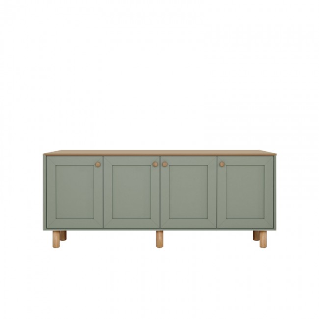 Μπουφές Bohemian Megapap χρώμα πράσινο - φυσικό οξιάς 180x40x75εκ.