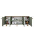 Μπουφές Bohemian Megapap χρώμα πράσινο - φυσικό οξιάς 180x40x75εκ.
