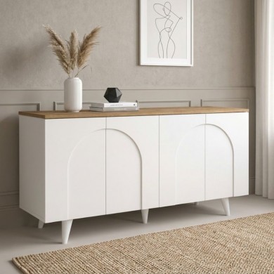 Μπουφές Bono Megapap χρώμα λευκό - sepet oak 150x45x74,6εκ.