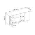 Μπουφές Capri Megapap χρώμα sapphire oak 146x45x76,5εκ.