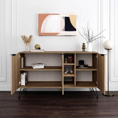 Clara Megapap melamine buffet in light brown color 142x35,6x83cm.