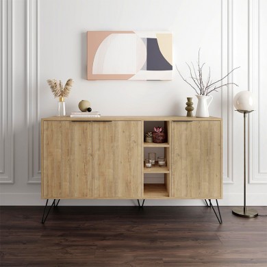 Clara Megapap melamine buffet in oak color 142x35,6x83cm.